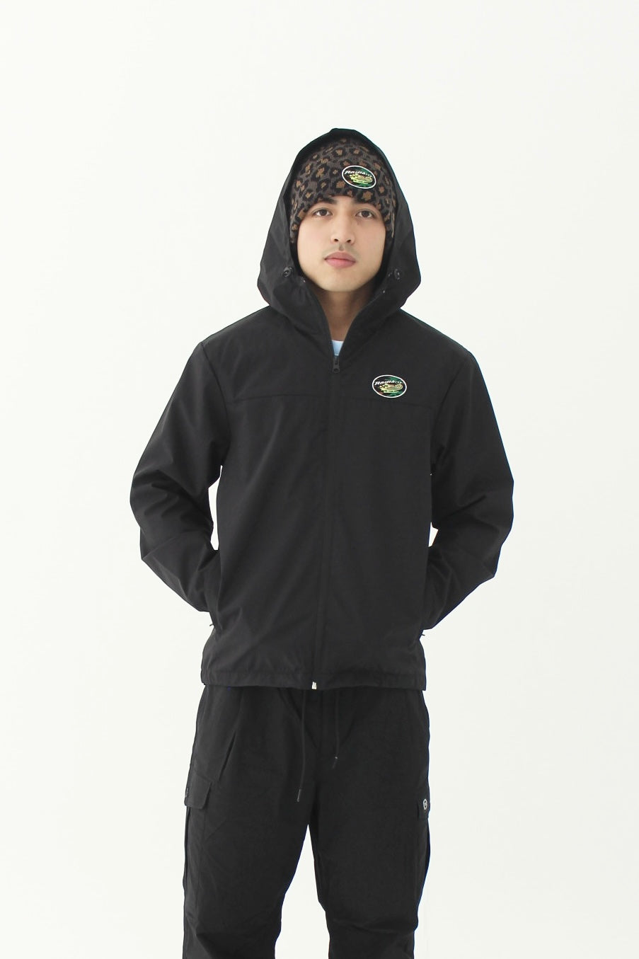 WAVE RADIANT SPARK PATCH LEOPARD KNIT CAP