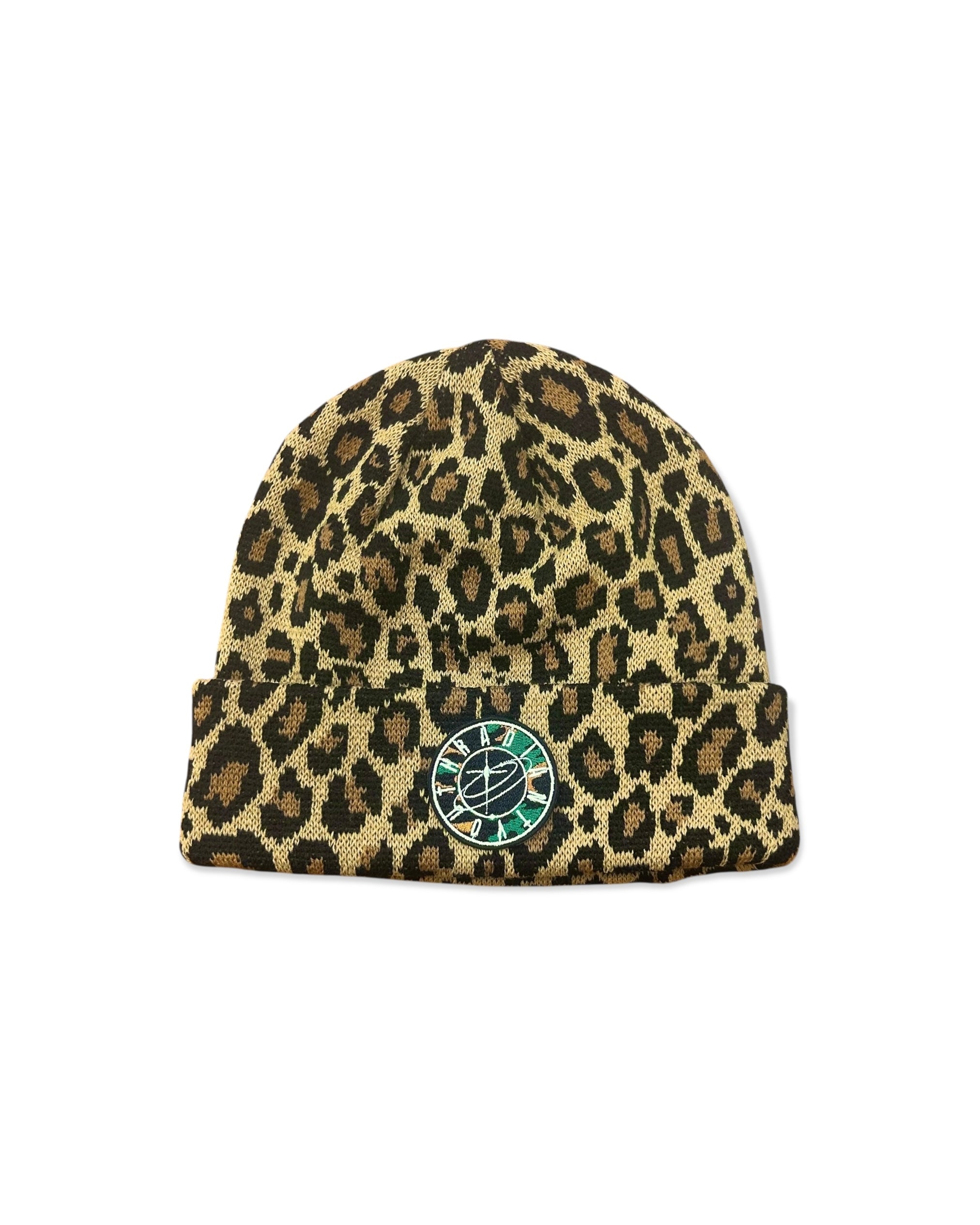 SPARKLE PATCH LEOPARD KNIT CAP