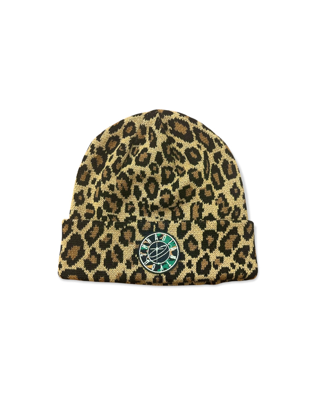 Sparkle Patch Leopard Beanie
