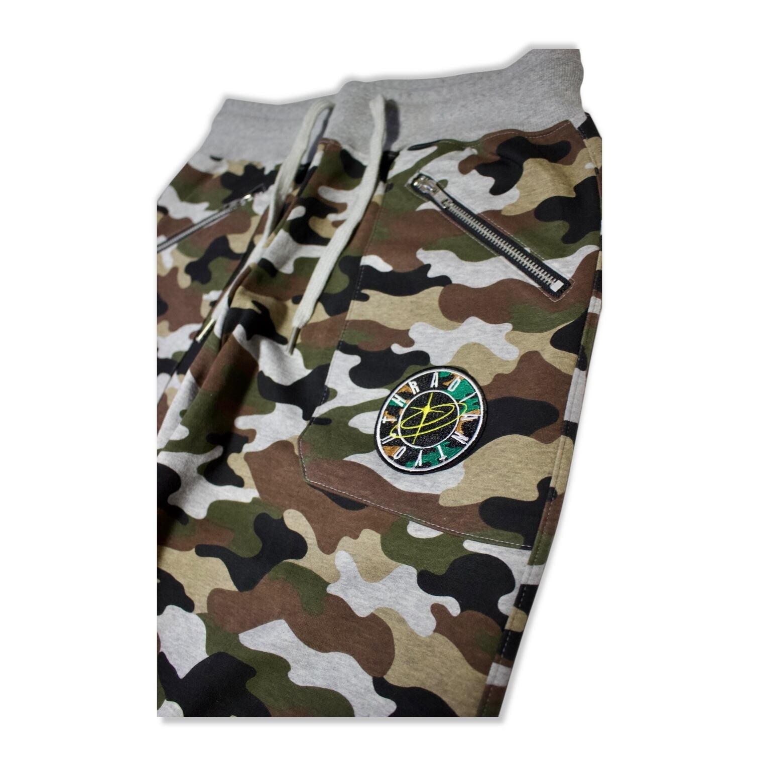 SPARKLE PATCH CAMOUFLAGE SWEAT PANTS
