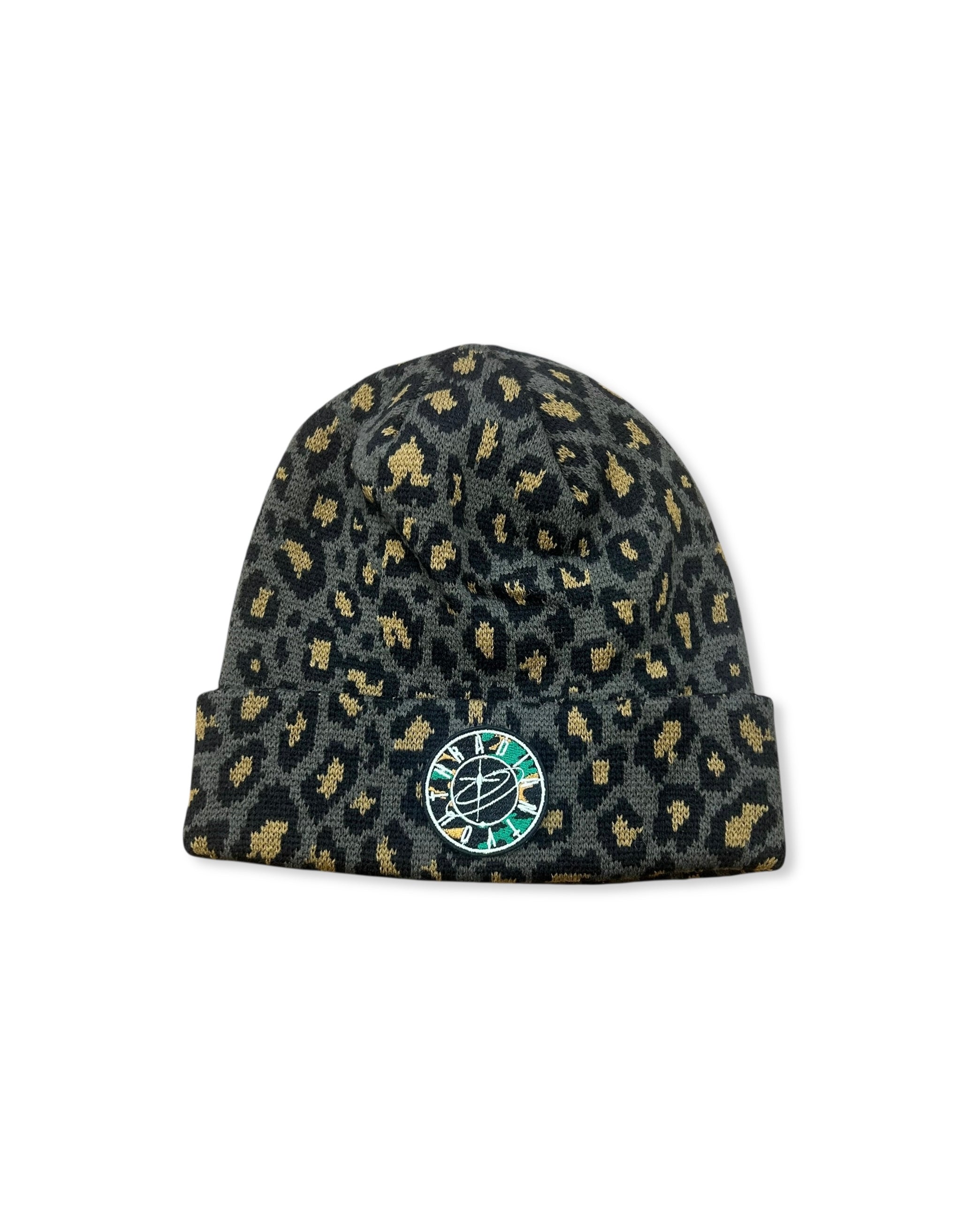 Sparkle Patch Leopard Beanie