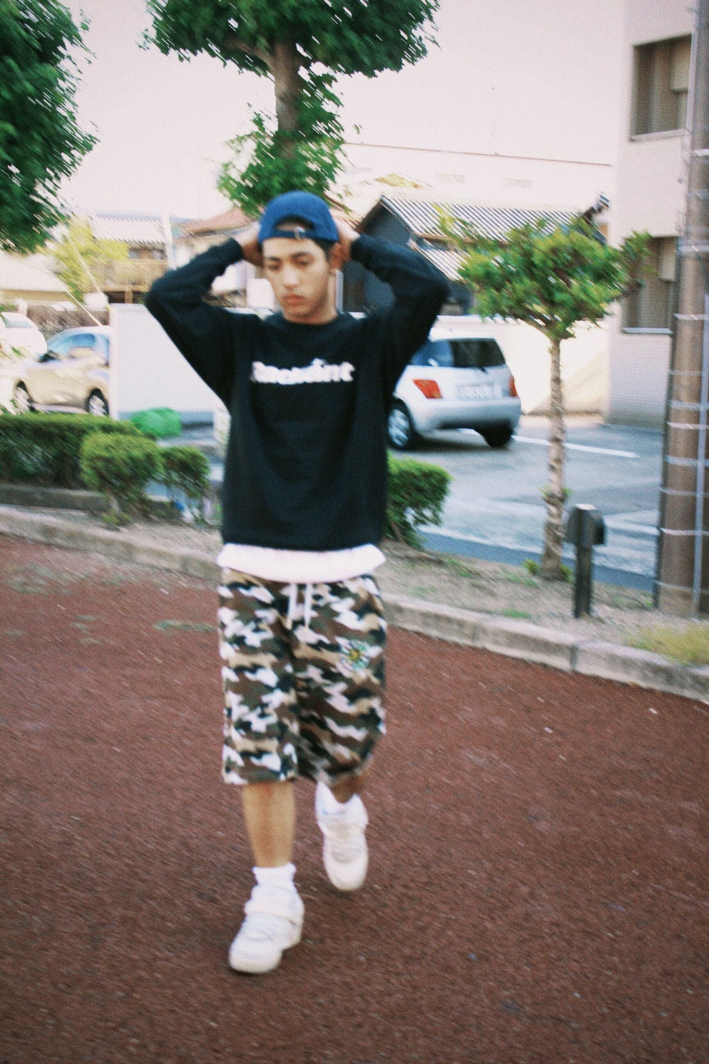 SPARKLE PATCH CAMOUFLAGE SWEAT SHORTS